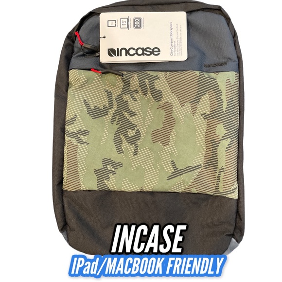 INCASE City CompactBackpack 15 Mac Red Blue Camo - Picture 1 of 11